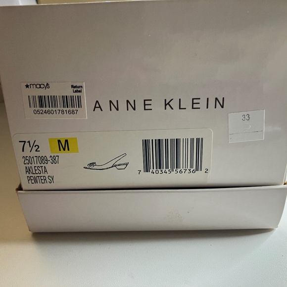 Woman’s Anne Klein iflex slip-on low-heeled Aklesta Sandal. 71/2 Med Pewter New - Picture 5 of 7